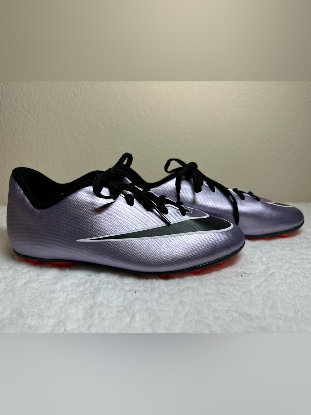 NIKE Mercurial Veloce II 2 FG Silver Black Mens Soccer Cleats Football US 4.5